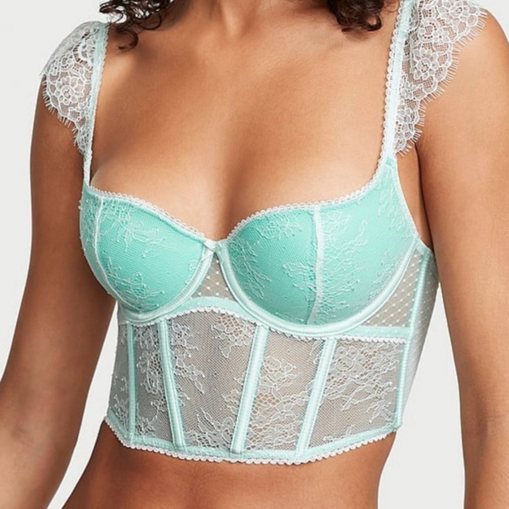 Victoria’s Secret Lace Cap Sleeve Corset Top MEDIUM | 34C / 34D / 36A / 36B